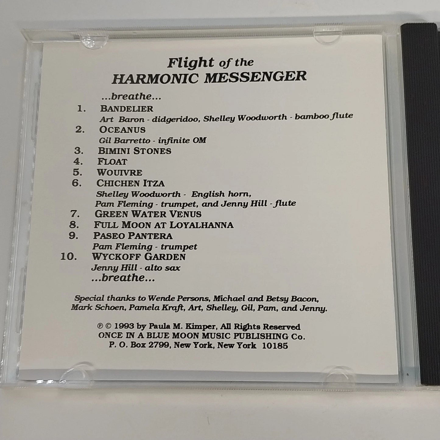 Paula M. Kimper Flight Of The Harmonic Messenger CD 7701 New Age Meditation 1993