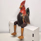 ROOSTER Large Carved Wooden Hand-Painted Hinged Joint Puppet 13" Seated 20" Long