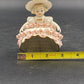 Lefton Bloomer Girl Figurine 4" Curtsy Dress Roses Gold Trim Signed Geo Z K1412
