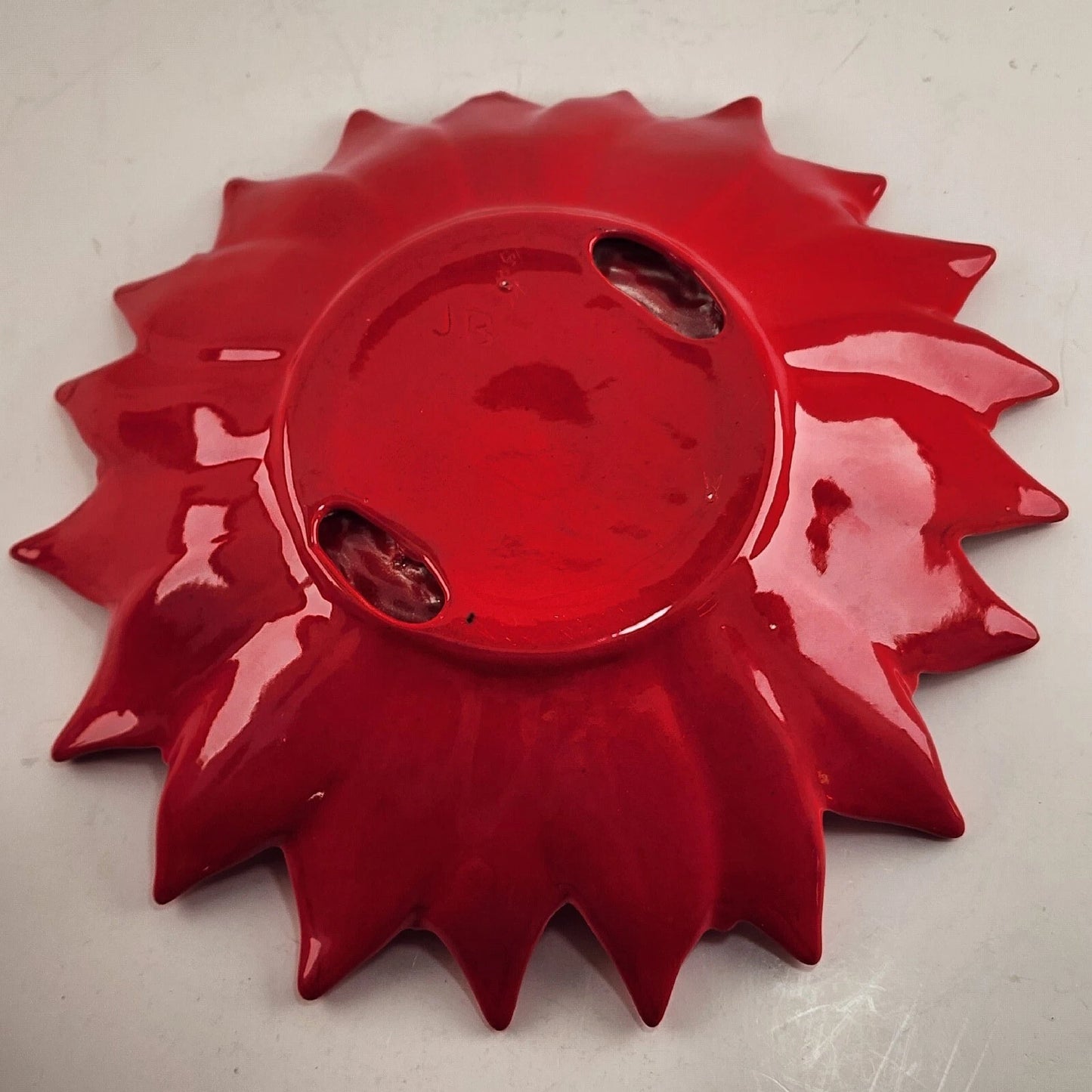 3 Poinsettia Flower Candy Dishes Christmas Atlantic Mold 10" and 8" Ceramic Vtg