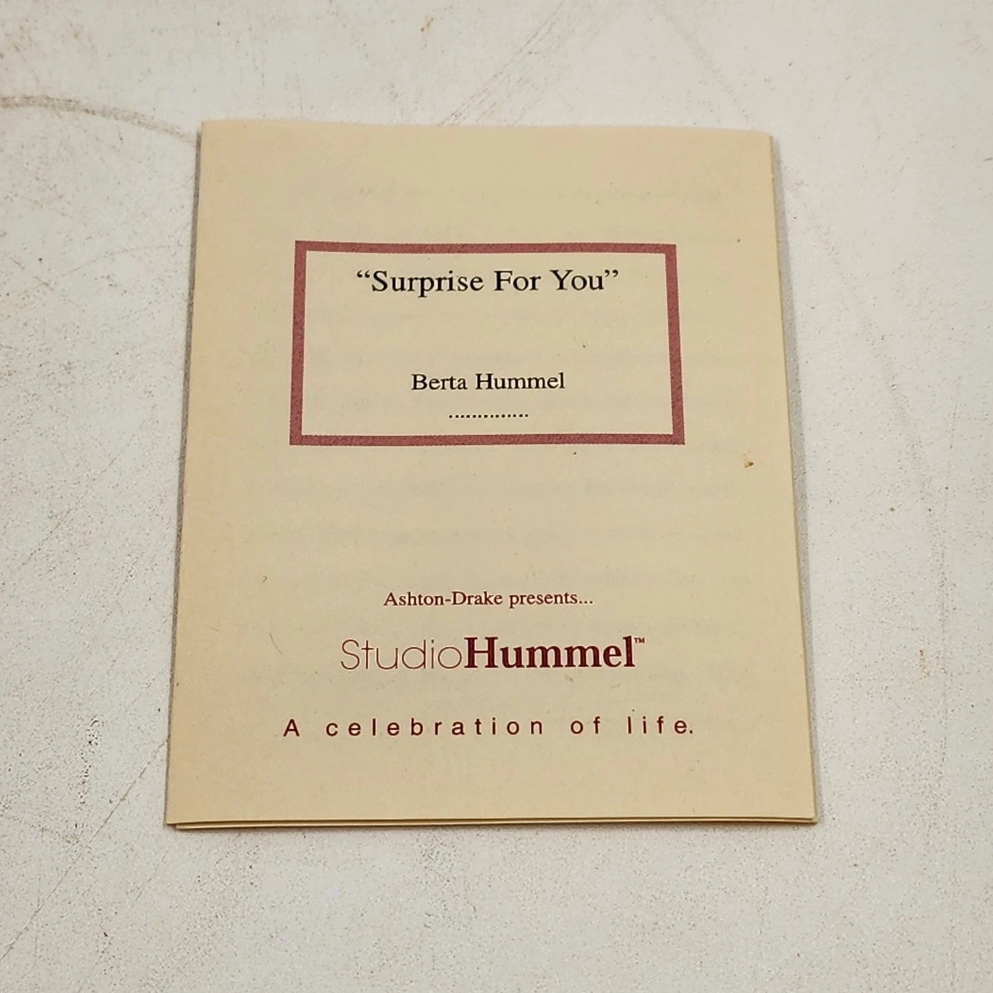 Berta Hummel SURPRISE FOR YOU Ornament 1997 Goebel BH-49 Porcelain 2.75"