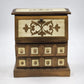 Musical Jewelry Box Wood Wind Up Hinge Top Desk 2 Shelves & 2 Drawers Gold Works