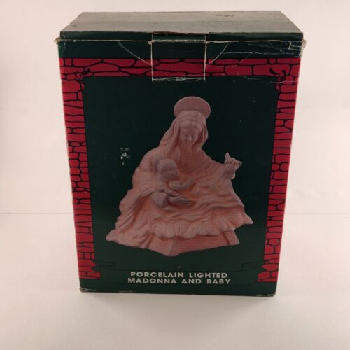 Porcelain Lighted Madonna and Baby Santa's Chimney Sweets Switch Cord and Bulb