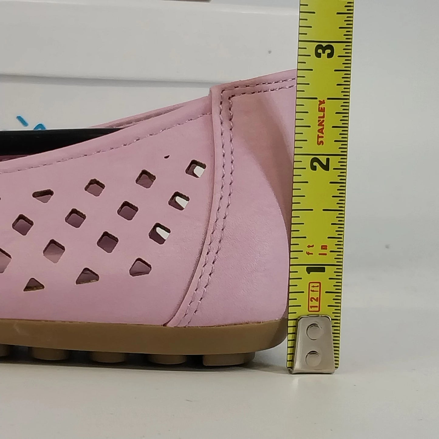 Tory Klein Flats Sandals Pink Peep Toe Bow Laser Cut Women's 8 China