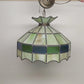 Tiffany Style Green Stained Glass Hanging Light Fixture 16 Inch
