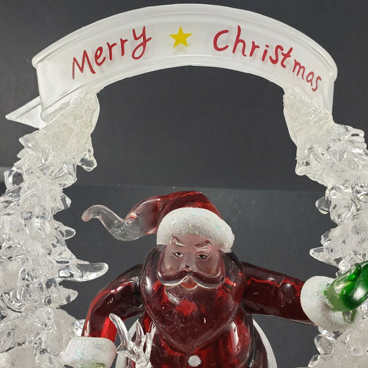 Holiday Ice Sculpture by Heritage Mint Ltd Merry Christmas Santa Acrylic Lighted