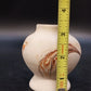 Nemadji Pottery Pedestal Vase Marbled Clay Brown Mauve Swirl 3.25" Vintage USA