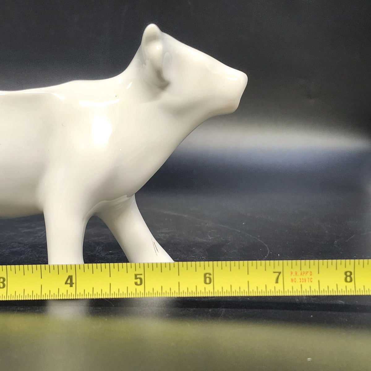 Apilco White Porcelain Cow Creamer Pitcher Figural Milk Pourer Farmhouse 6.5"