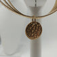 Three Set of Jewelry Bangles Thin Bracelets Gold Tone One with Gold Disc Dangle