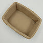 Handwoven Rattan Storage Basket 2-Tone w/ Liner Rectangular 7"