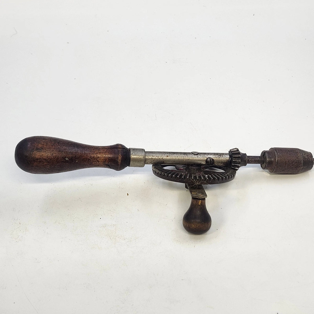 Millers Falls No. 94 Egg Beater Hand Drill 11" Wood Handle Rotary Drill Vtg USA
