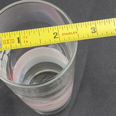 Clear Diet Pepsi One Calorie Clear Glass w Classic Logo Design 10oz Vintage 60's
