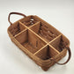 Longaberger Storage Pantry Basket with 6 Wooden Dividers & Leather Handles 1995