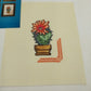 Set of 4 Completed Cross Stitch Desert Mini Vase Plants 6x7" Aida Cloth Unframed