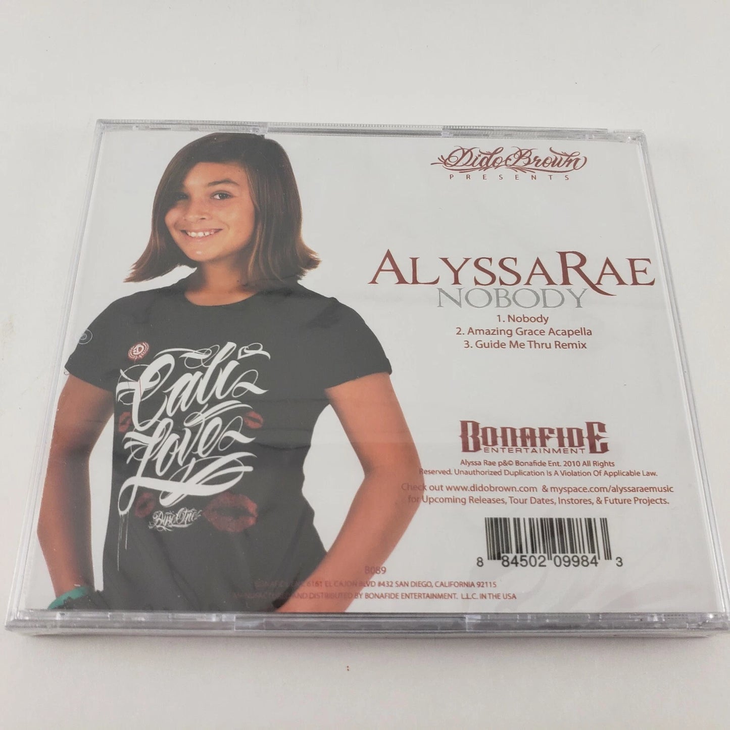 Nobody by Alyssa Rae CD 2010 USA Bonafide Amazing Grace Acapella Guide Me Thru