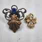 Jewelry Lot 2 pc Brooch Gold Tone Angel Lapel Pin & Rhinestone Angel Pendant