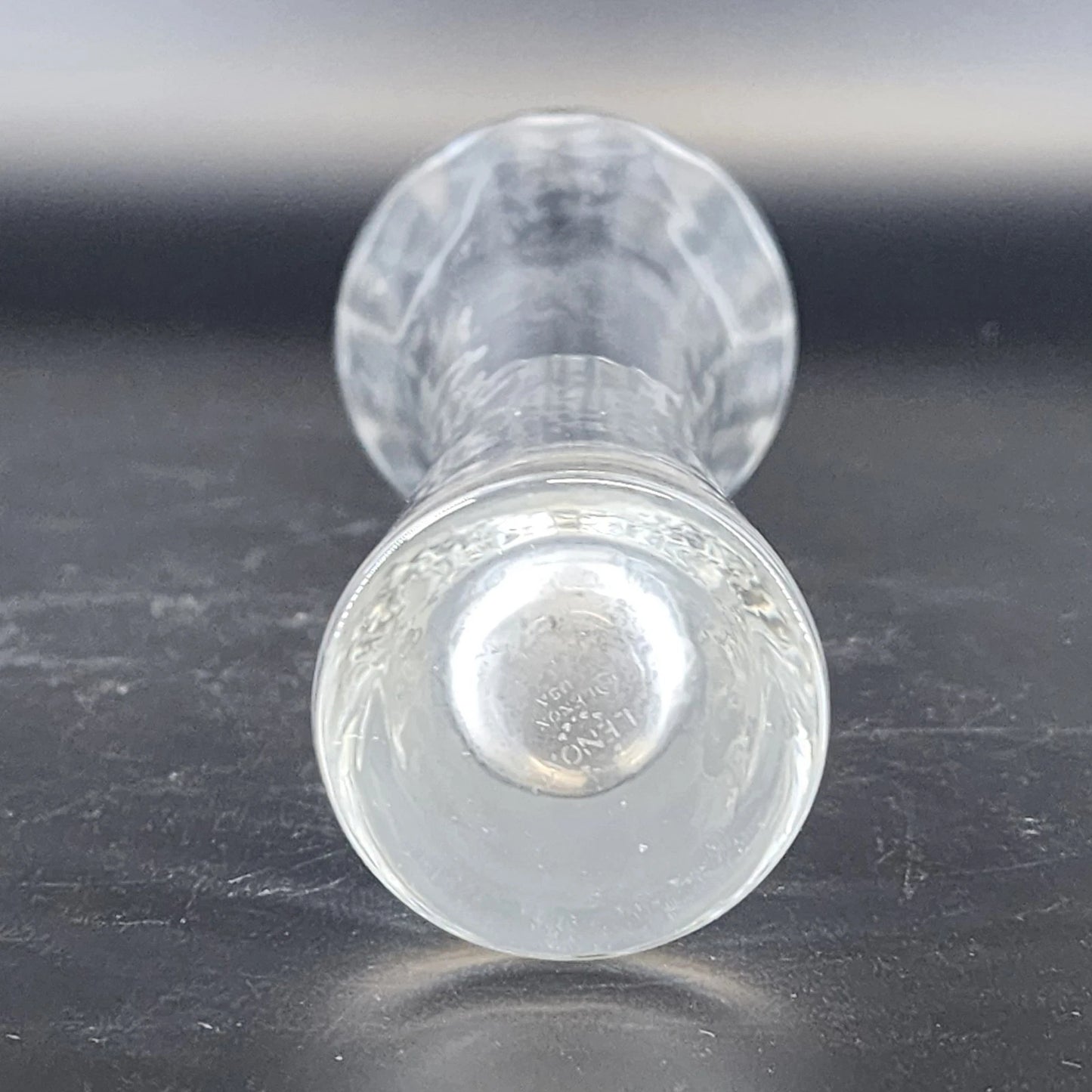 Vintage Lenox Optika Full Lead Crystal Bud Vase Clear Swirl 7 Inch