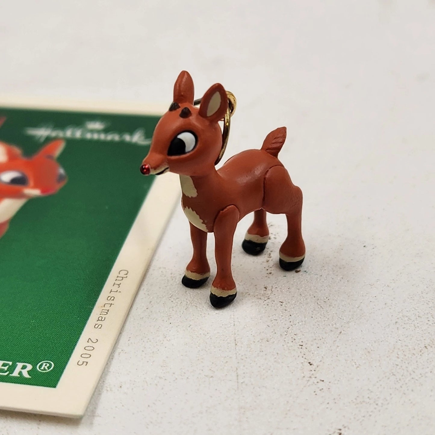 2 Hallmark Keepsake Miniature Ornaments 2000's Santa's Wittle Helper and Rudolph