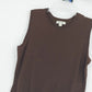 Cherokee Brown Sweater Vest Womens Large Sleeveless Crew Neck Cotton Blend