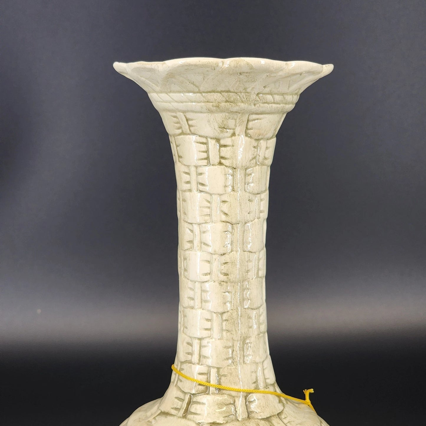 The Leonardo Collection Vase Fruit Basketweave Relief 9.25" Ceramic Fine Arts