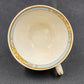 6 Nebraska Blue Flat Cup & Saucers England Blue Rim Flower Accent J & G Meakin
