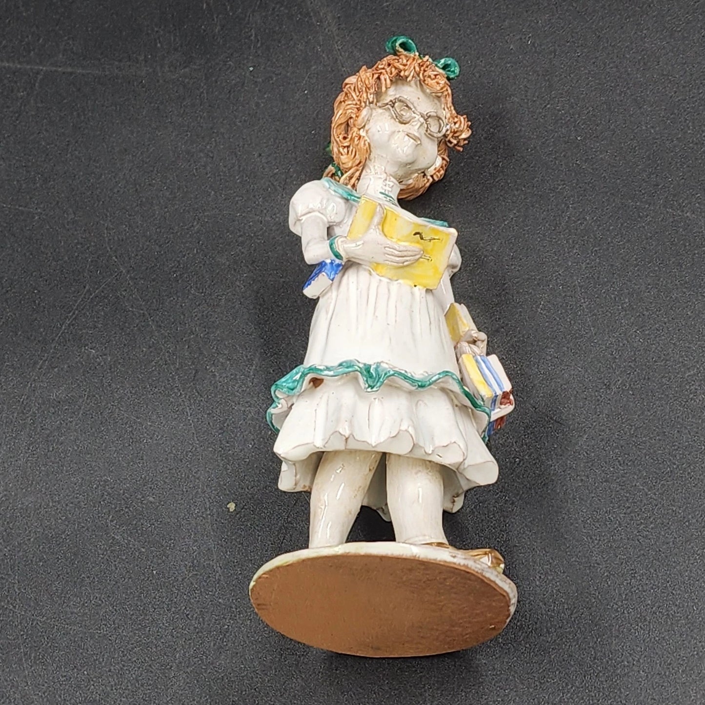 Beuciui Italy Capodimonte Figurine Girl w Glasses & Book Limited Edition 31/2500