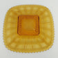 Imperial Glass Square Beaded Block Amber Plate Art Deco Starburst 1930s Vintage