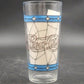 Pepsi-Cola 12oz Drinking Clear Glass 6.25" Stained Glass Tiffany Style Vtg 1970s