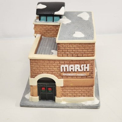 Christmas Village Ceramic Collectable Marsh Supermarket Pharmacy Vtg NO CORD