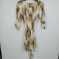 CL♡22 Tie Dye Dress Gold White Roll-Tab Sleeve Waist Tie Women's Large