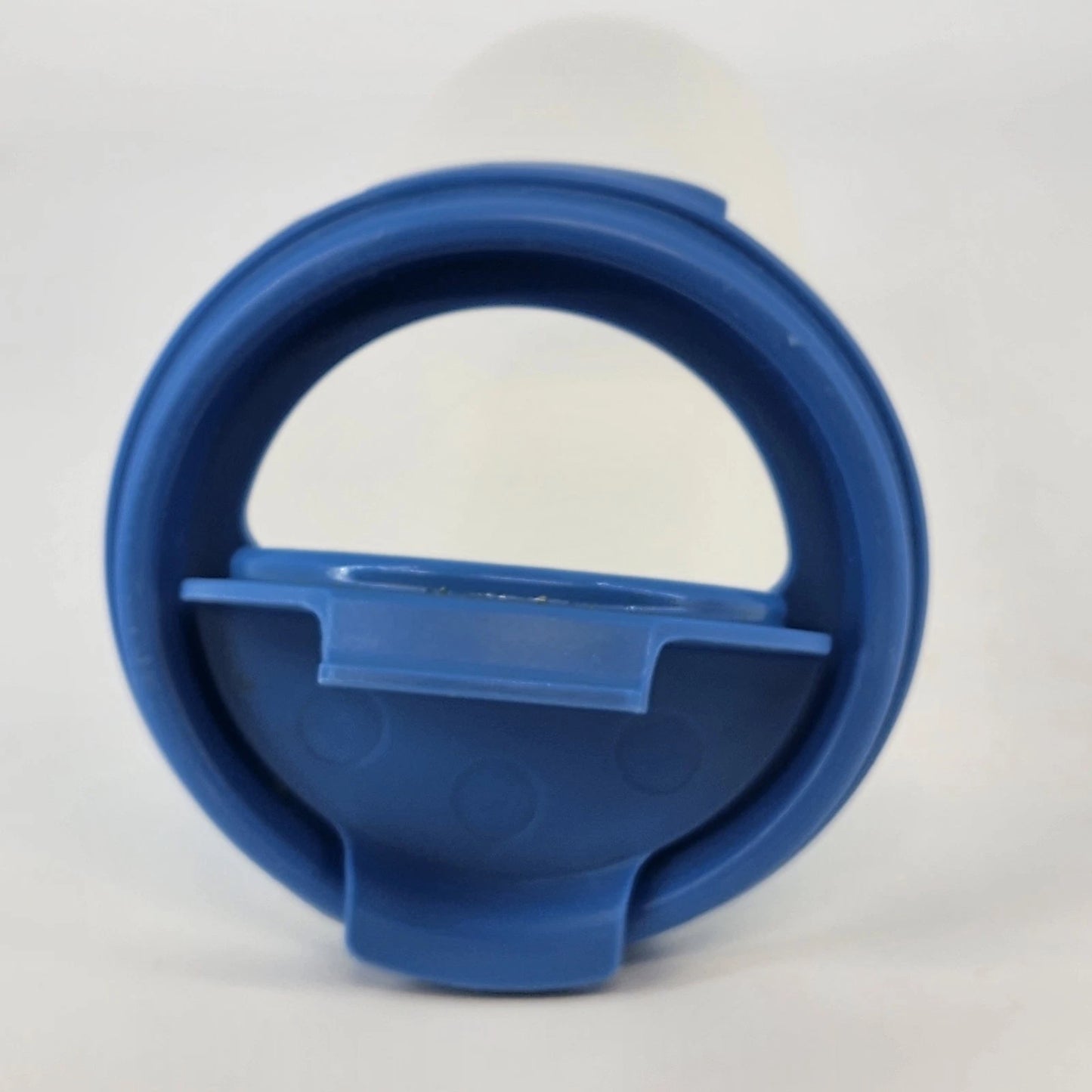 Tupperware 1912-7 Modular Mates Round #4 Sheer 30 oz Container with Blue Lid Vtg