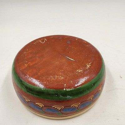 Mexican Terra Cotta Redware Pottery Hand Painted Nesting Bowl Clay Primitive