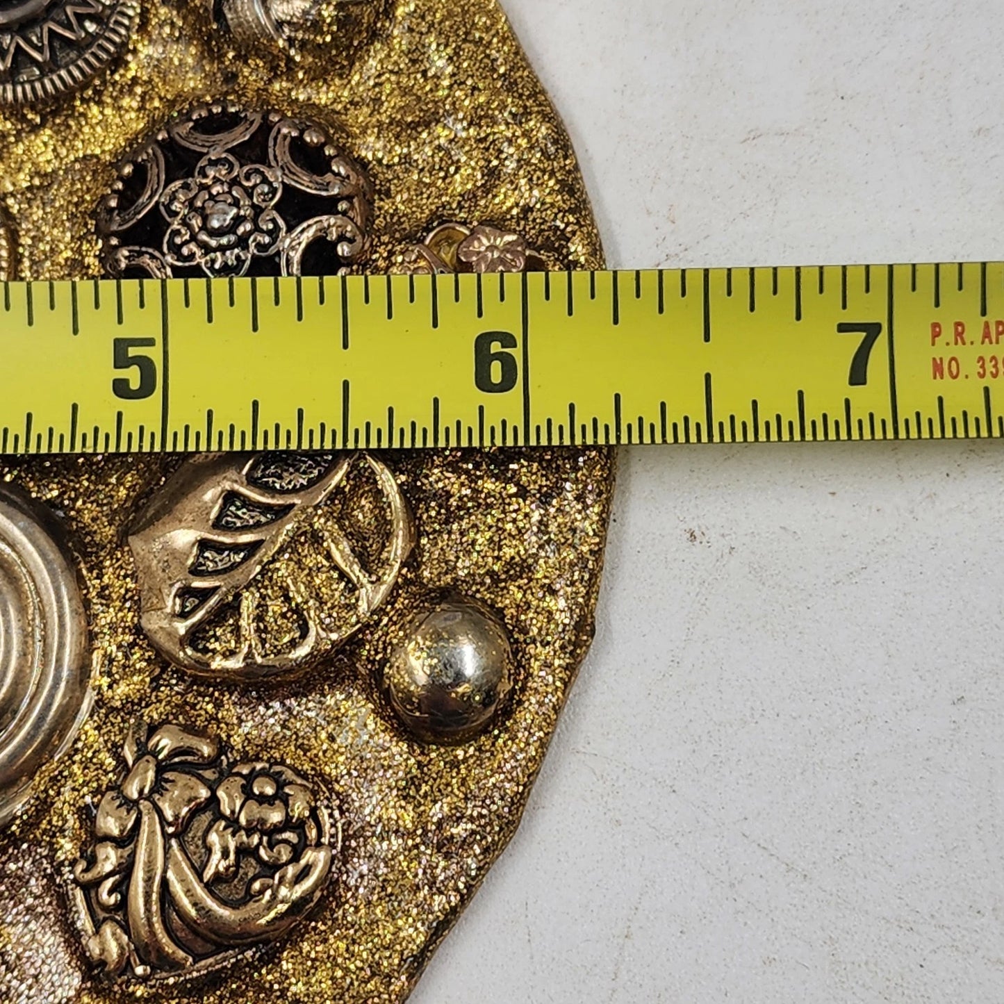 Ornate Vanity Hand Mirror Hand Crafted Upcycle Heart Shape Beveled Glass