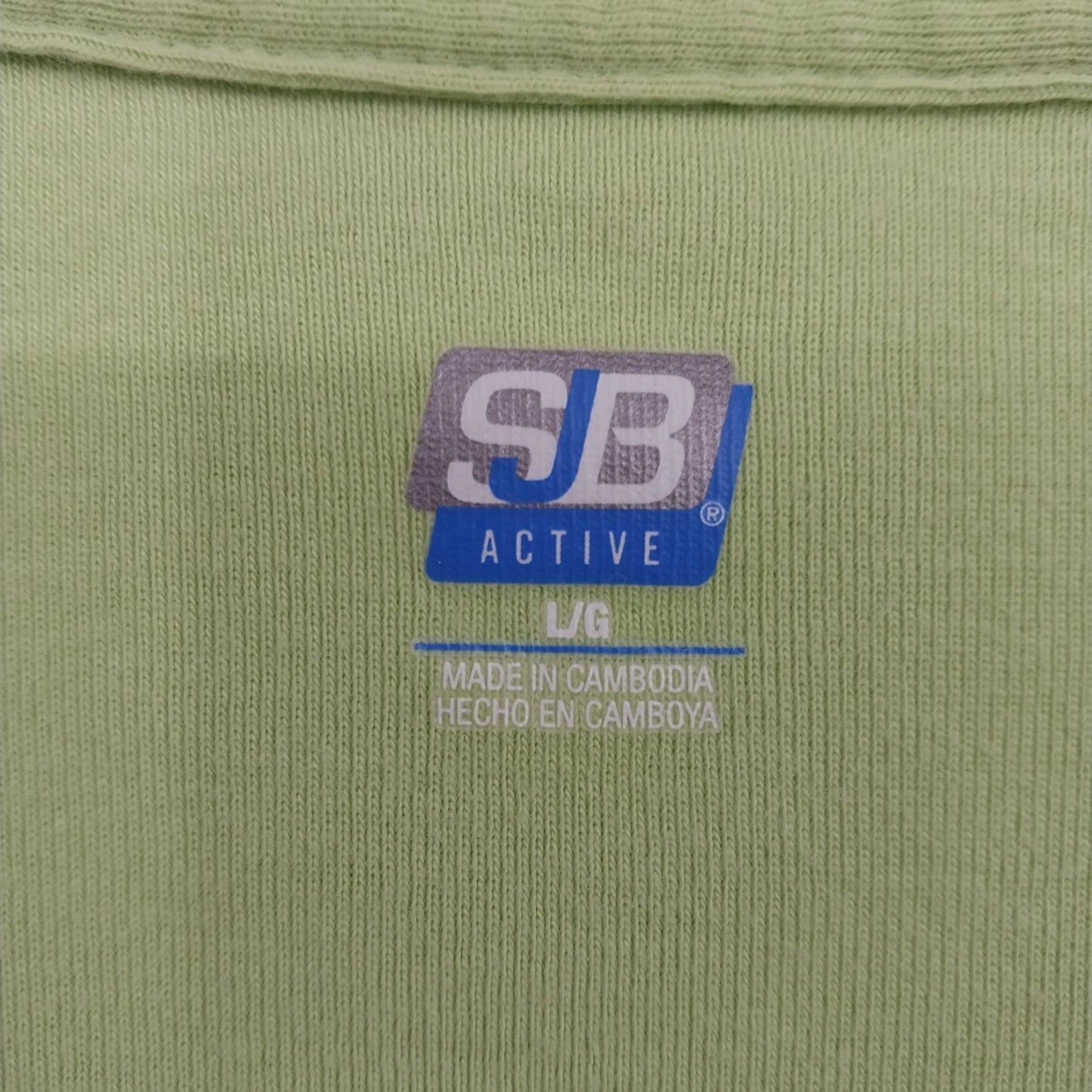 SB Active Ringer T Shirt Women's Large Lime Green White Trim Short Sleeve Cotton