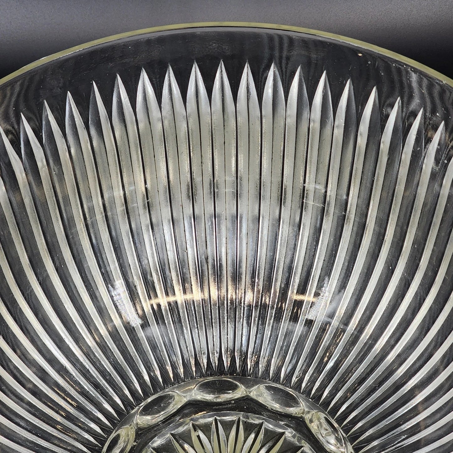 Colony Starlight Glass Punch Bowl 11" with Plastic Ladle 13" Vintage Mid Century