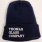 Thomas Glass Company Embroidered Navy Blue Beanie Stocking Cap Vintage