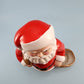 Ceramic Santa Figurine Football Bag Hand Painted 9.75 Inch