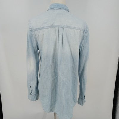 Merona Faded Blue Denim 5 Buttons Pocket Long Sleeve Shirt Jacket XL India