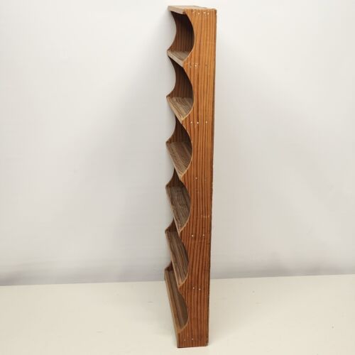 Wooden Wall Hanging Shelf 6 Opening Shallow Depth Solid Back Plate Groove 19x28"