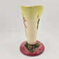 Hull Pottery W2 Woodland Cornucopia Vase 5.5" Chartreuse Pink Glossy 1950's Vtg