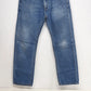 Levi's 505 Mens 32x30 Heavy Wash Distressed Straight Leg Jeans