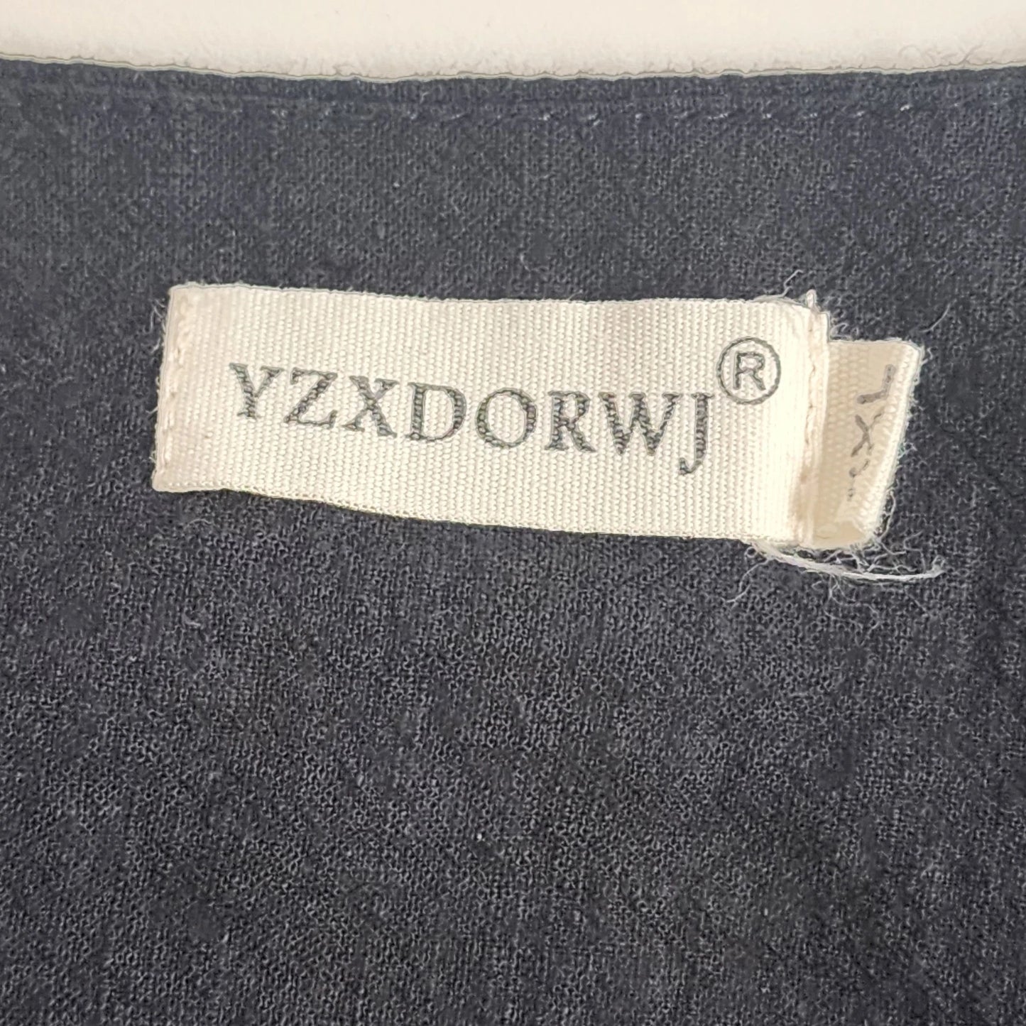 YZXDORWJ Embroidered Boho Shirt Black Crinkle Cotton Blend Short Sleeve Size XXL