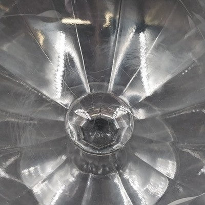Candy Dish Etched Cut Compote Sunburst Floral Clear Glass Footed 5.25"x4.5"