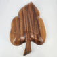 Hand Carved Natural Wooden Leaf Serving Tray 3-Section Divided Dish 16" Large