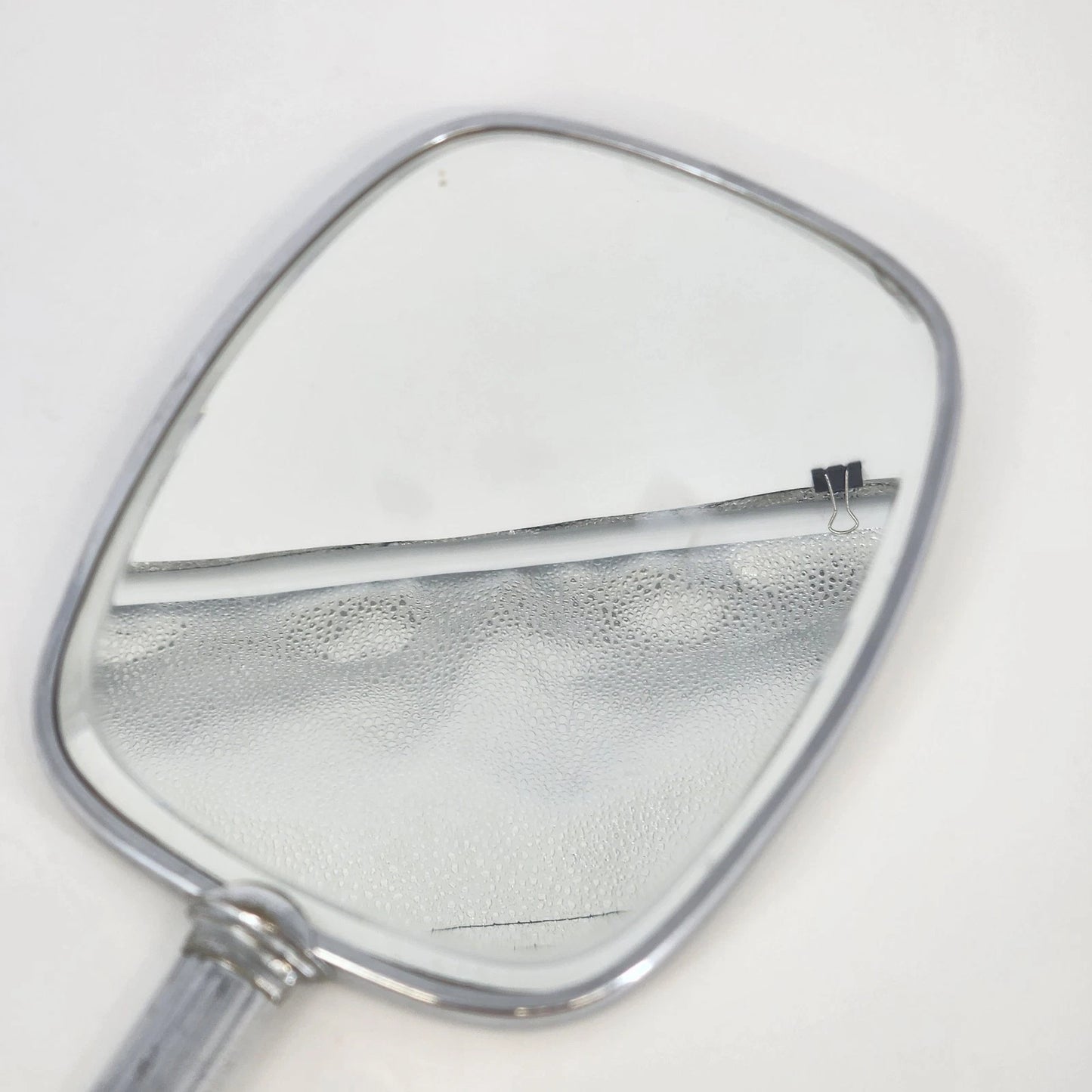 Hand Mirror 12.5" Silver & Yellow Beveled Glass Cameo Rose Flower Vanity Decor