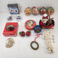 Christmas Holiday Ornament Lot 14 pcs + Tin Coal Mix Boyds Bear Rockwell Apples