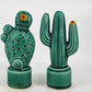 Southwest Cactus Ceramic Salt & Pepper Shakers Desert Bloom Saguaro Flower 4"