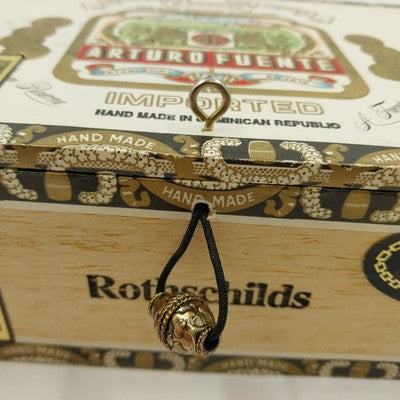 Wood Cigar Box Purse Arturo Fuente Dominican Republic Rothschilds Rope Handle
