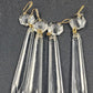 4 Icicle Spear Crystal Faceted Glass Prisms 3" L & Octagon Accent Wire Connector