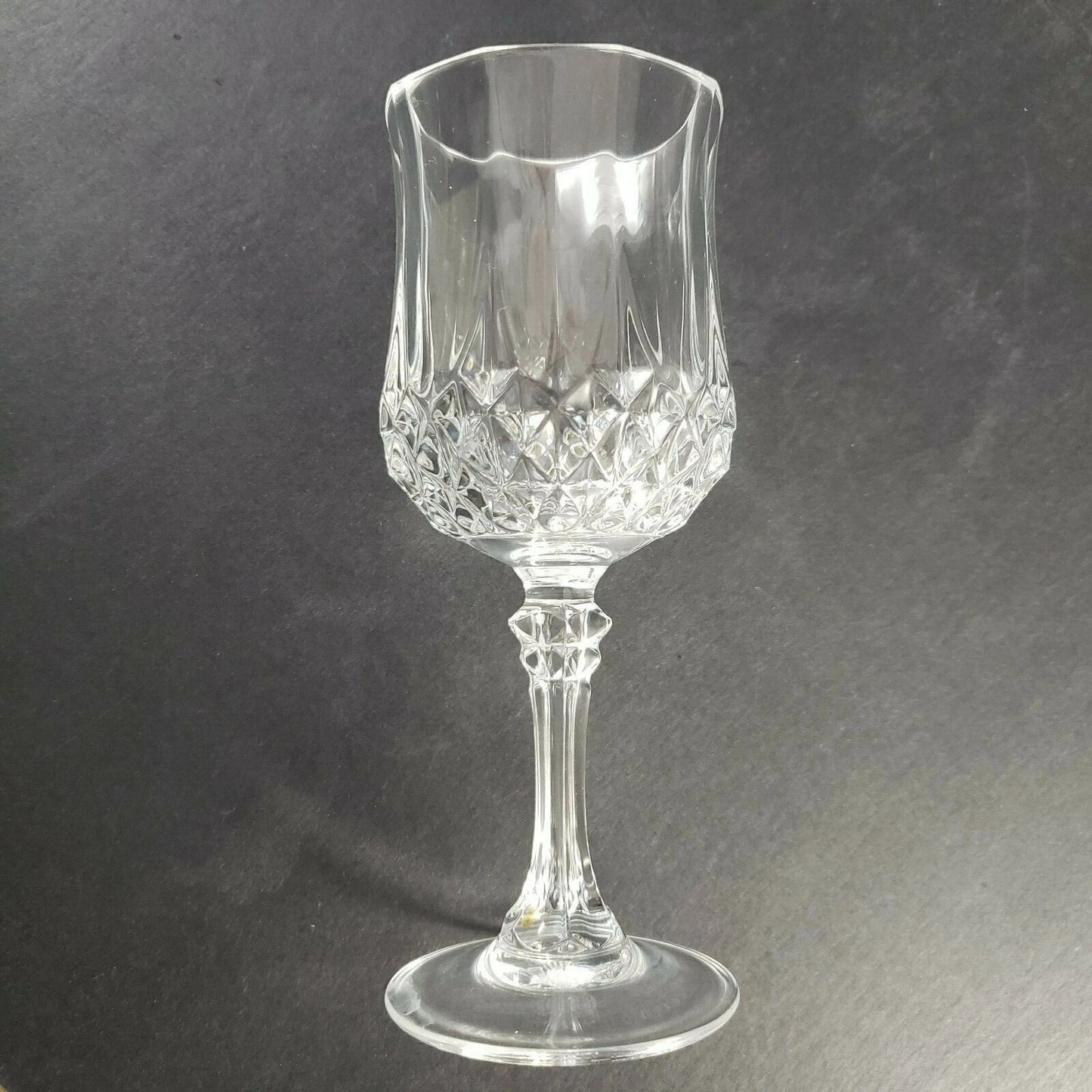 4 Cristal D'Arques-Durand Clear Longchamp Lead Crystal Stemmed Wine Glasses 6½"
